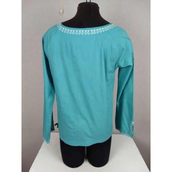 Prana Embroidered Boho Peasant Blouse Size large - Picture 2 of 10